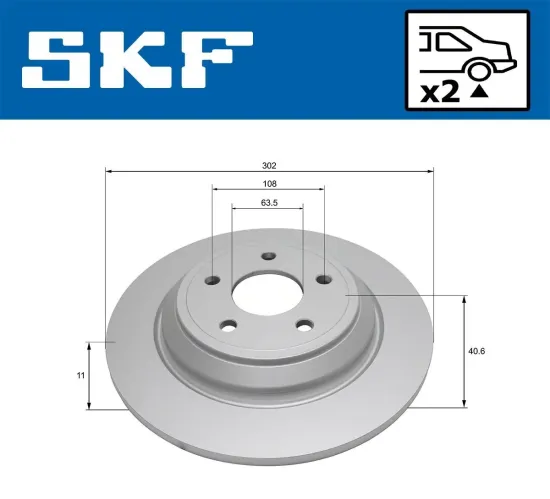 Bremsscheibe Hinterachse SKF VKBD 91204 S2 Bild Bremsscheibe Hinterachse SKF VKBD 91204 S2