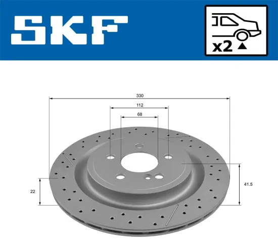 Bremsscheibe Hinterachse SKF VKBD 91226 V2 Bild Bremsscheibe Hinterachse SKF VKBD 91226 V2