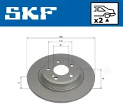 Bremsscheibe Hinterachse SKF VKBD 91236 S2