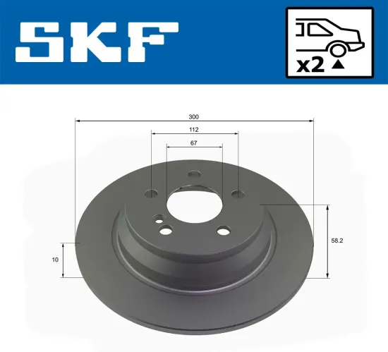 Bremsscheibe Hinterachse SKF VKBD 91256 S2 Bild Bremsscheibe Hinterachse SKF VKBD 91256 S2