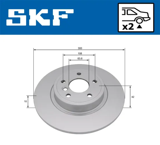 Bremsscheibe Hinterachse SKF VKBD 91281 S2 Bild Bremsscheibe Hinterachse SKF VKBD 91281 S2