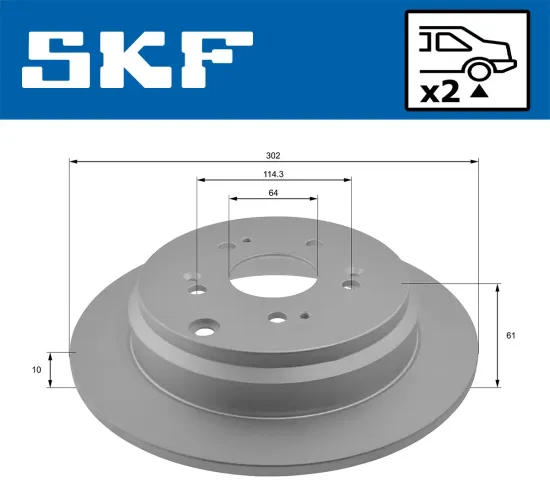 Bremsscheibe Hinterachse SKF VKBD 91294 S2 Bild Bremsscheibe Hinterachse SKF VKBD 91294 S2