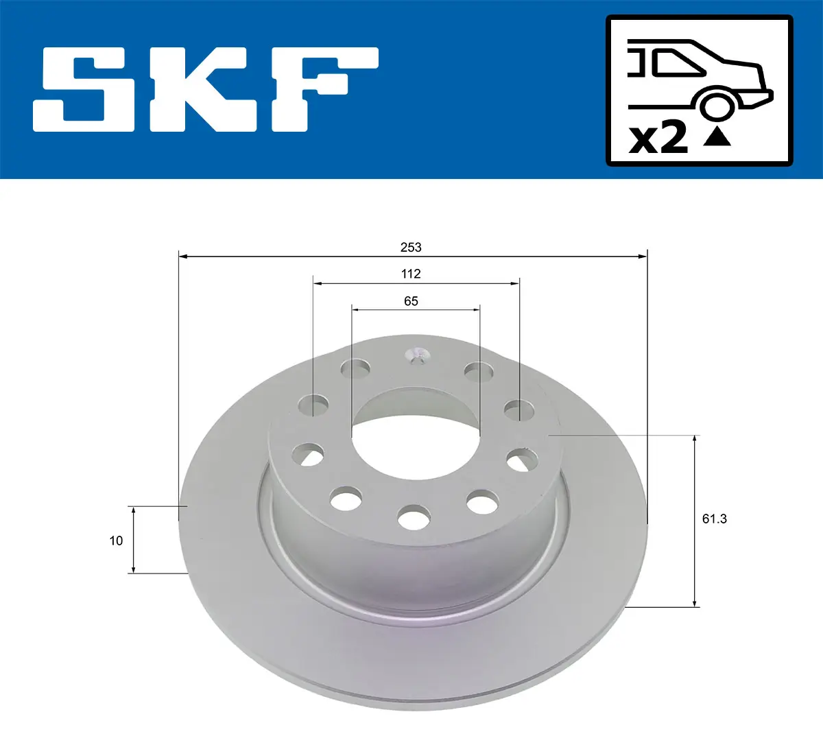 Bremsscheibe Hinterachse SKF VKBD 91311 S2