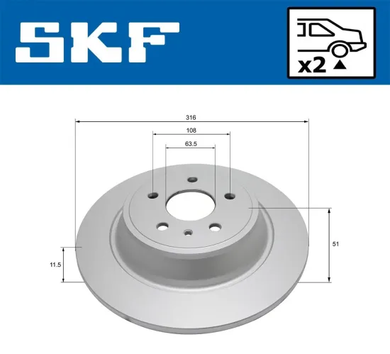 Bremsscheibe SKF VKBD 91324 S2 Bild Bremsscheibe SKF VKBD 91324 S2