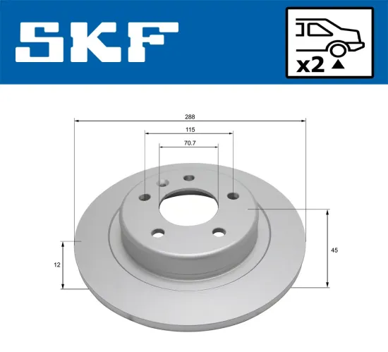Bremsscheibe Hinterachse SKF VKBD 91325 S2 Bild Bremsscheibe Hinterachse SKF VKBD 91325 S2