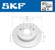 Bremsscheibe Hinterachse SKF VKBD 91326 S2
