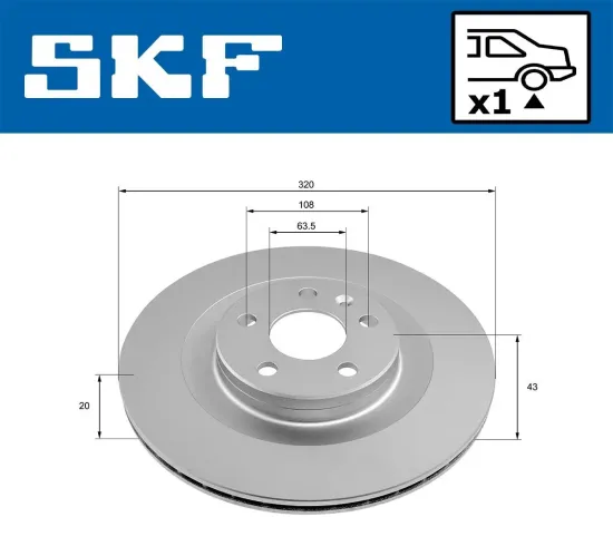 Bremsscheibe SKF VKBD 91345 V1 Bild Bremsscheibe SKF VKBD 91345 V1