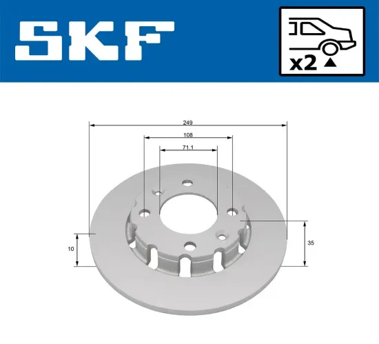 Bremsscheibe Hinterachse SKF VKBD 91351 S2 Bild Bremsscheibe Hinterachse SKF VKBD 91351 S2