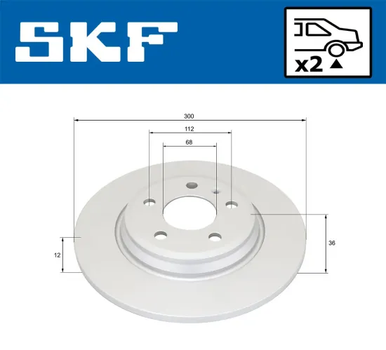 Bremsscheibe Hinterachse SKF VKBD 91357 S2 Bild Bremsscheibe Hinterachse SKF VKBD 91357 S2
