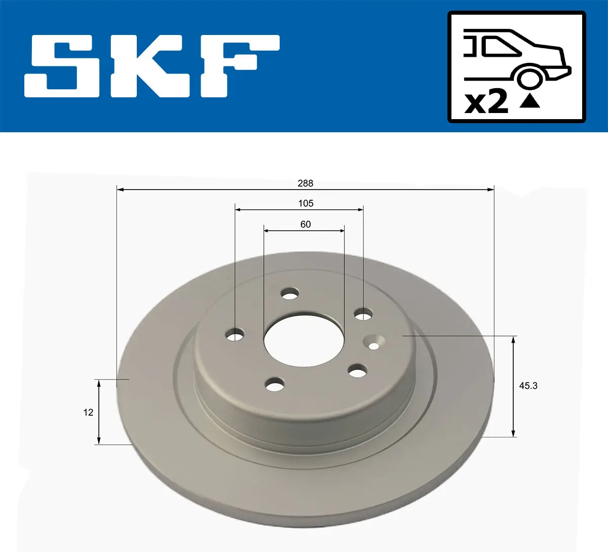 Bremsscheibe Hinterachse SKF VKBD 91358 S2