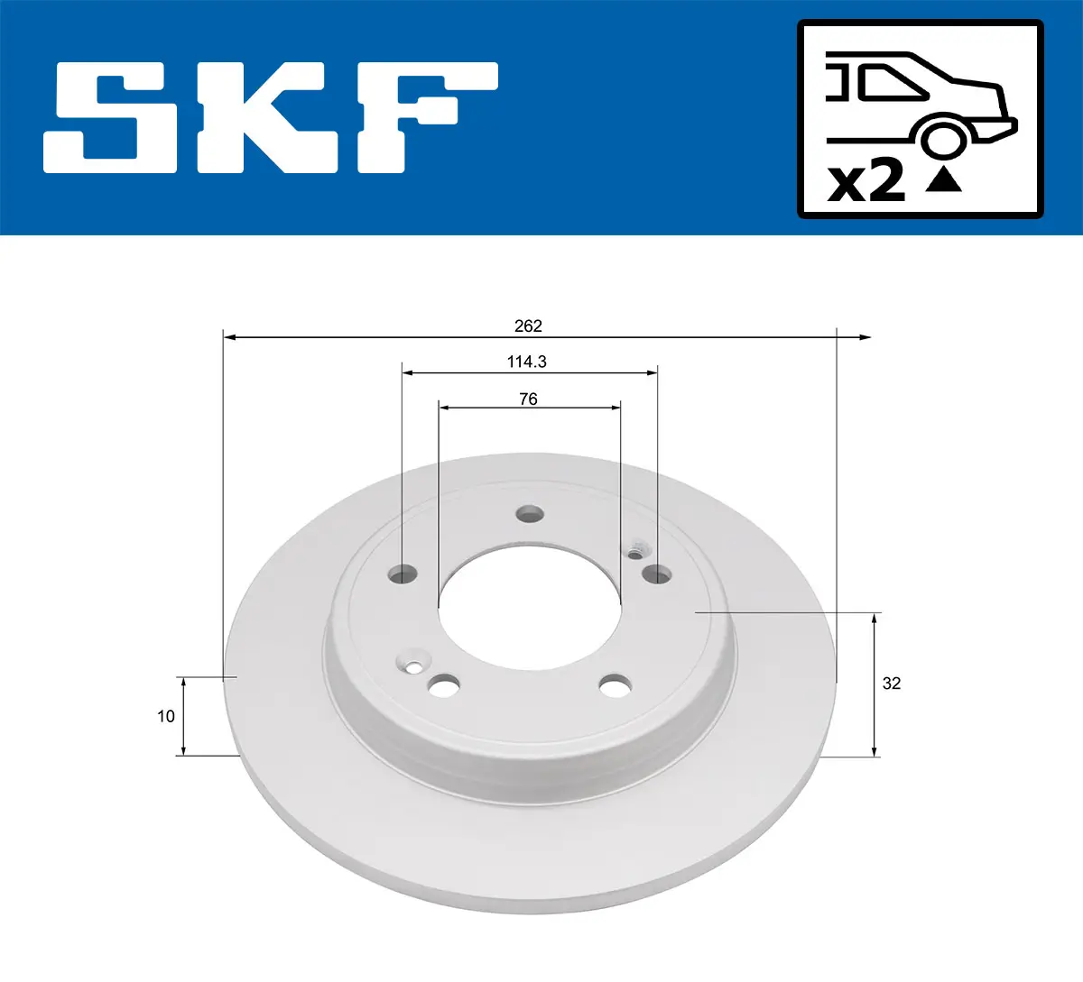 Bremsscheibe Hinterachse SKF VKBD 91368 S2