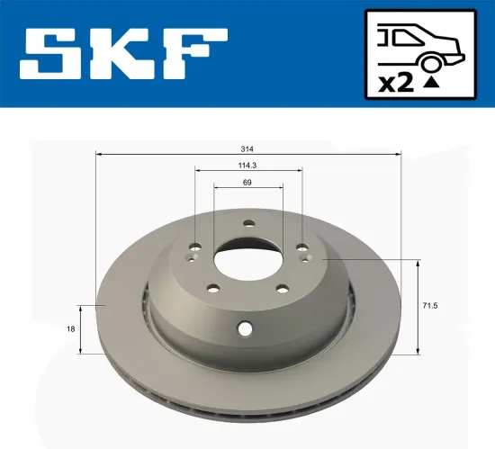 Bremsscheibe Hinterachse SKF VKBD 91371 V2 Bild Bremsscheibe Hinterachse SKF VKBD 91371 V2
