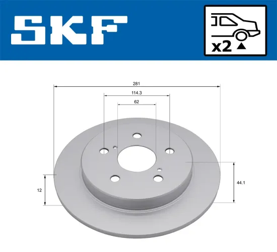 Bremsscheibe Hinterachse SKF VKBD 91392 S2 Bild Bremsscheibe Hinterachse SKF VKBD 91392 S2