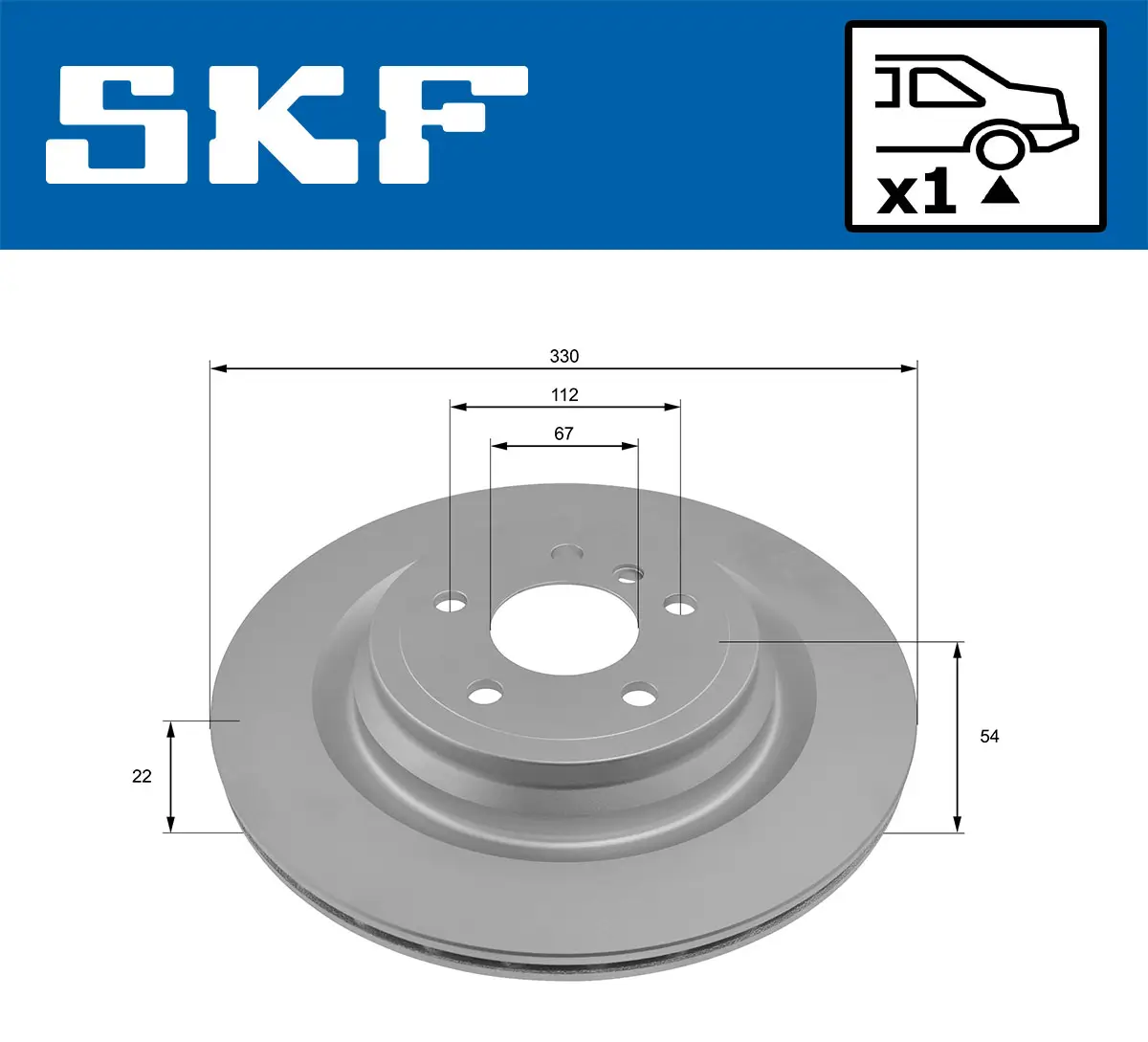 Bremsscheibe Hinterachse SKF VKBD 91426 V1