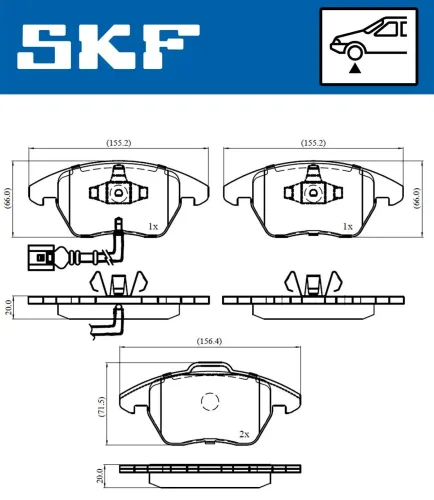 Bremsbelagsatz, Scheibenbremse SKF VKBP 80007 E Bild Bremsbelagsatz, Scheibenbremse SKF VKBP 80007 E