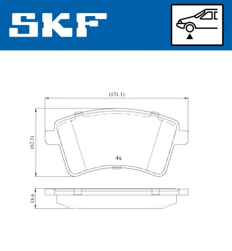 Bremsbelagsatz, Scheibenbremse SKF VKBP 80024 Bild Bremsbelagsatz, Scheibenbremse SKF VKBP 80024