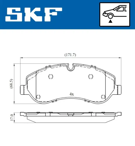 Bremsbelagsatz, Scheibenbremse SKF VKBP 80029 E Bild Bremsbelagsatz, Scheibenbremse SKF VKBP 80029 E