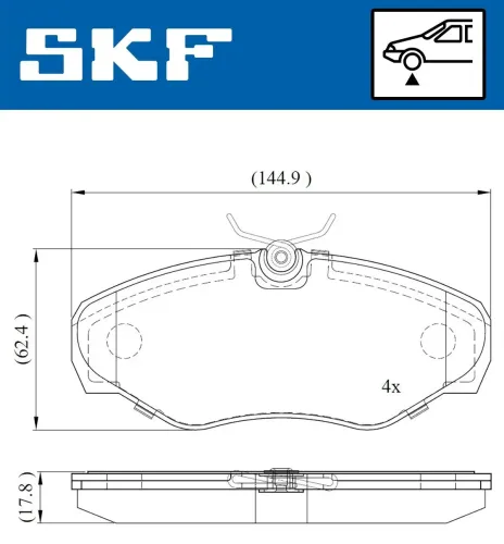 Bremsbelagsatz, Scheibenbremse SKF VKBP 80034 Bild Bremsbelagsatz, Scheibenbremse SKF VKBP 80034