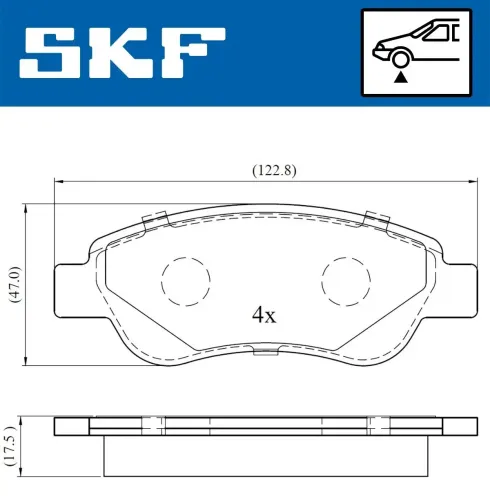 Bremsbelagsatz, Scheibenbremse SKF VKBP 80037 Bild Bremsbelagsatz, Scheibenbremse SKF VKBP 80037