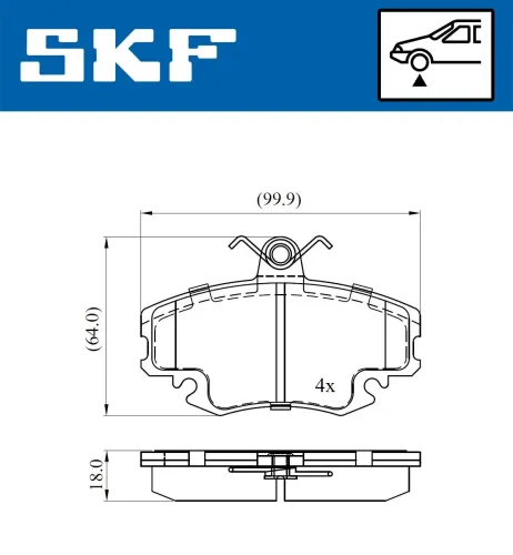Bremsbelagsatz, Scheibenbremse SKF VKBP 80050 Bild Bremsbelagsatz, Scheibenbremse SKF VKBP 80050
