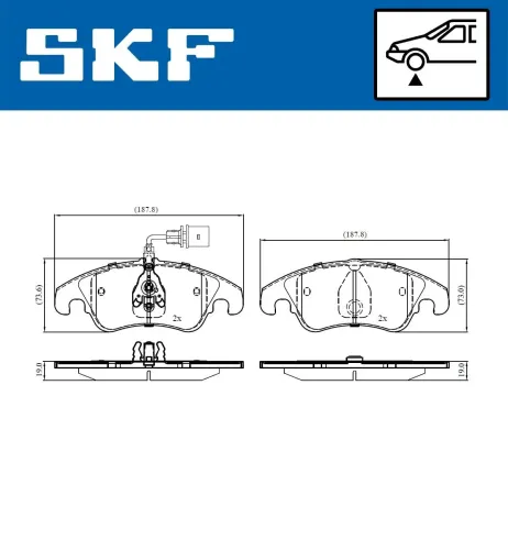 Bremsbelagsatz, Scheibenbremse SKF VKBP 80053 E Bild Bremsbelagsatz, Scheibenbremse SKF VKBP 80053 E