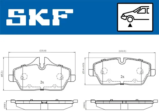 Bremsbelagsatz, Scheibenbremse SKF VKBP 80079 Bild Bremsbelagsatz, Scheibenbremse SKF VKBP 80079