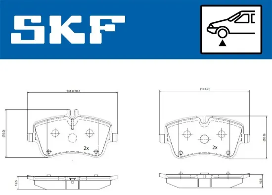 Bremsbelagsatz, Scheibenbremse SKF VKBP 80081 Bild Bremsbelagsatz, Scheibenbremse SKF VKBP 80081