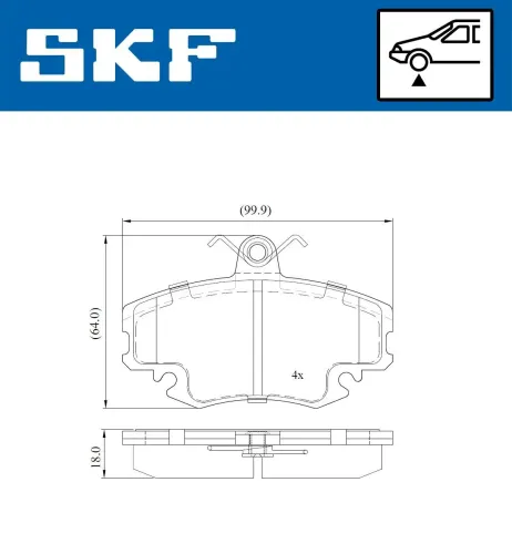 Bremsbelagsatz, Scheibenbremse SKF VKBP 80092 E Bild Bremsbelagsatz, Scheibenbremse SKF VKBP 80092 E