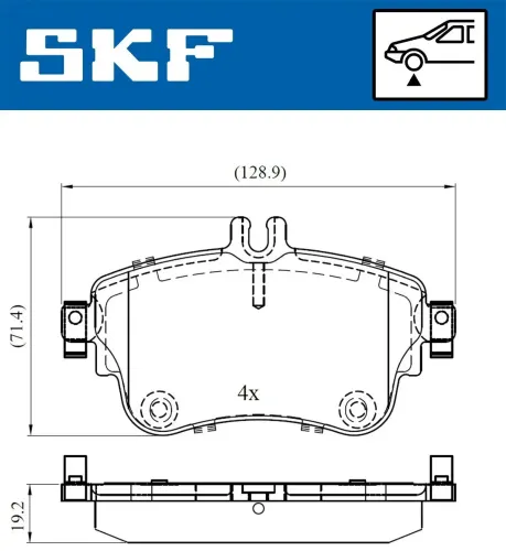 Bremsbelagsatz, Scheibenbremse SKF VKBP 80099 Bild Bremsbelagsatz, Scheibenbremse SKF VKBP 80099