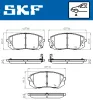 Bremsbelagsatz, Scheibenbremse SKF VKBP 80106 A Bild Bremsbelagsatz, Scheibenbremse SKF VKBP 80106 A