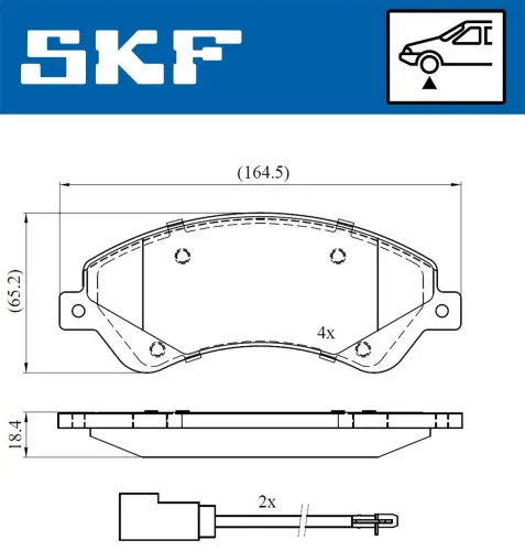 Bremsbelagsatz, Scheibenbremse SKF VKBP 80110 E Bild Bremsbelagsatz, Scheibenbremse SKF VKBP 80110 E