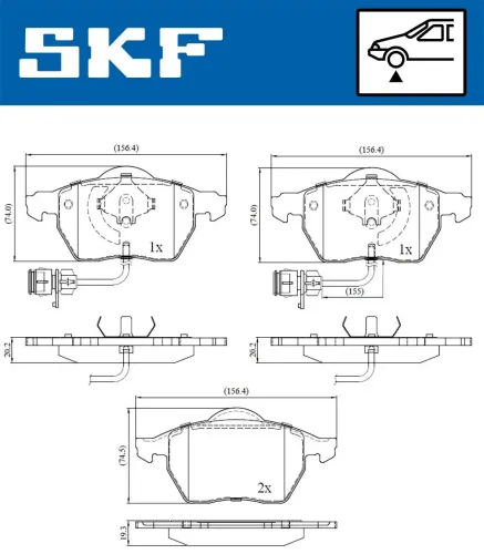 Bremsbelagsatz, Scheibenbremse SKF VKBP 80113 E Bild Bremsbelagsatz, Scheibenbremse SKF VKBP 80113 E