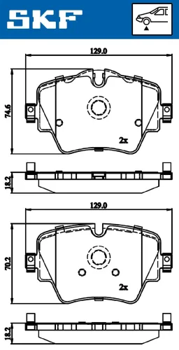 Bremsbelagsatz, Scheibenbremse SKF VKBP 80132 Bild Bremsbelagsatz, Scheibenbremse SKF VKBP 80132