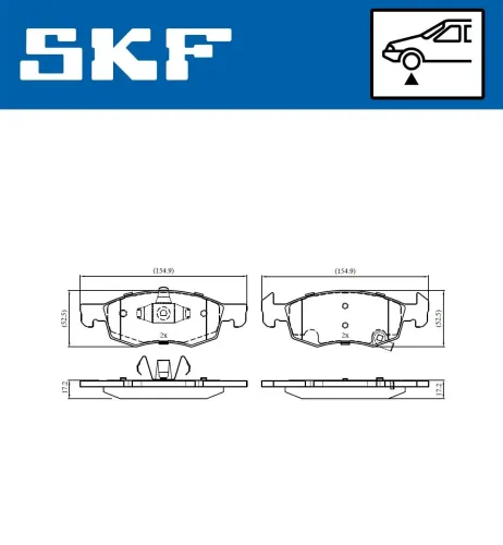 Bremsbelagsatz, Scheibenbremse SKF VKBP 80138 A Bild Bremsbelagsatz, Scheibenbremse SKF VKBP 80138 A