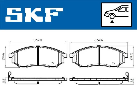 Bremsbelagsatz, Scheibenbremse SKF VKBP 80166 A Bild Bremsbelagsatz, Scheibenbremse SKF VKBP 80166 A