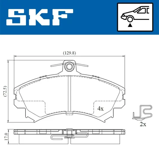 Bremsbelagsatz, Scheibenbremse Vorderachse SKF VKBP 80193 A Bild Bremsbelagsatz, Scheibenbremse Vorderachse SKF VKBP 80193 A