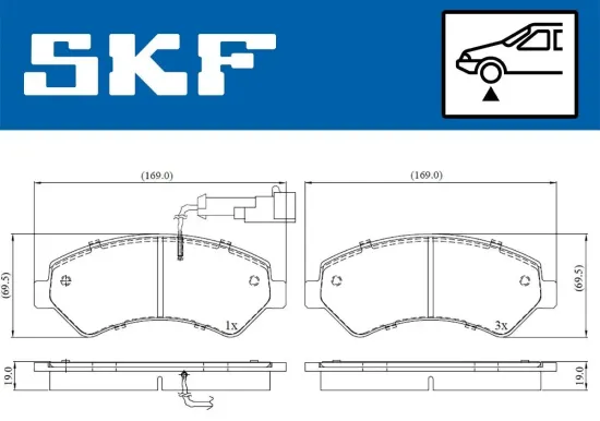 Bremsbelagsatz, Scheibenbremse SKF VKBP 80210 E Bild Bremsbelagsatz, Scheibenbremse SKF VKBP 80210 E