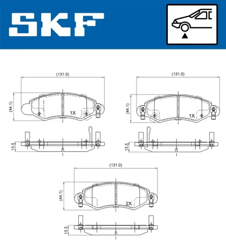 Bremsbelagsatz, Scheibenbremse SKF VKBP 80223 A Bild Bremsbelagsatz, Scheibenbremse SKF VKBP 80223 A