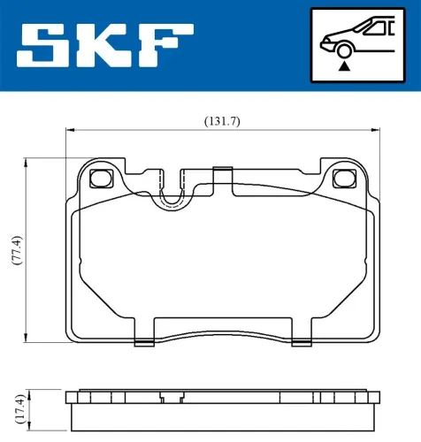 Bremsbelagsatz, Scheibenbremse SKF VKBP 80225 Bild Bremsbelagsatz, Scheibenbremse SKF VKBP 80225