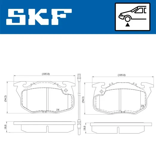 Bremsbelagsatz, Scheibenbremse SKF VKBP 80238 E Bild Bremsbelagsatz, Scheibenbremse SKF VKBP 80238 E