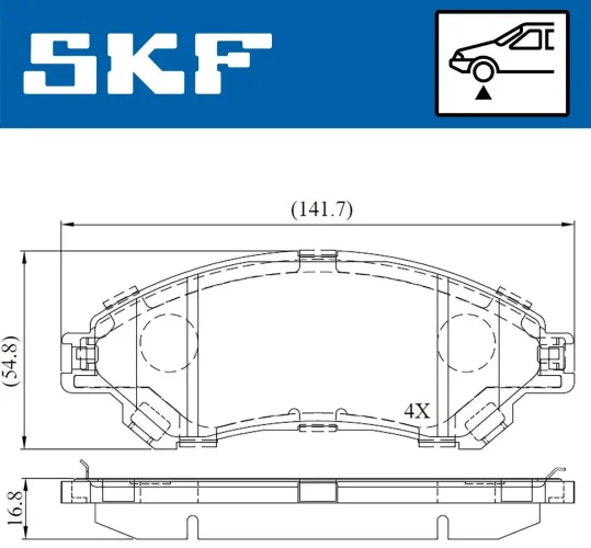 Bremsbelagsatz, Scheibenbremse Vorderachse SKF VKBP 80239 A Bild Bremsbelagsatz, Scheibenbremse Vorderachse SKF VKBP 80239 A