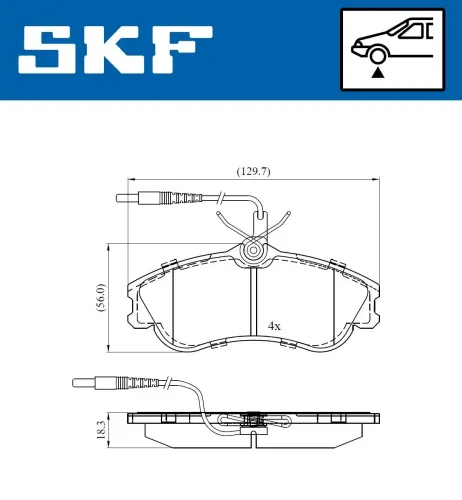 Bremsbelagsatz, Scheibenbremse SKF VKBP 80281 E Bild Bremsbelagsatz, Scheibenbremse SKF VKBP 80281 E