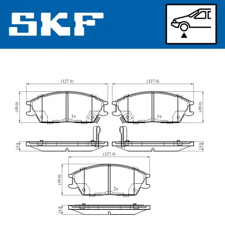 Bremsbelagsatz, Scheibenbremse SKF VKBP 80286 A Bild Bremsbelagsatz, Scheibenbremse SKF VKBP 80286 A