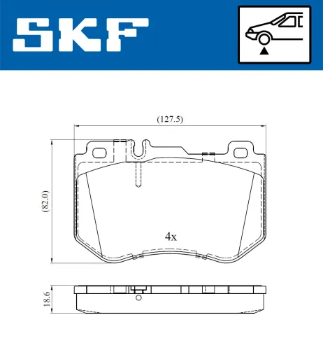 Bremsbelagsatz, Scheibenbremse SKF VKBP 80287 Bild Bremsbelagsatz, Scheibenbremse SKF VKBP 80287