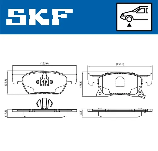 Bremsbelagsatz, Scheibenbremse SKF VKBP 80291 A Bild Bremsbelagsatz, Scheibenbremse SKF VKBP 80291 A