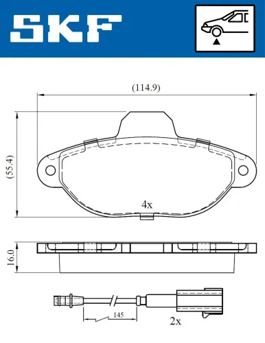 Bremsbelagsatz, Scheibenbremse SKF VKBP 80299 E Bild Bremsbelagsatz, Scheibenbremse SKF VKBP 80299 E