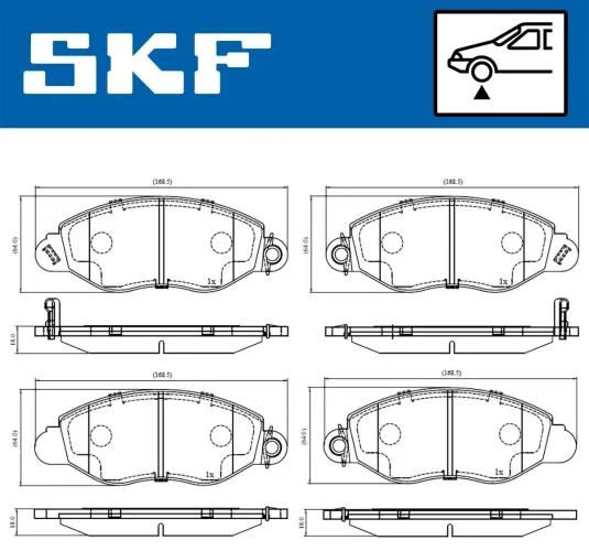 Bremsbelagsatz, Scheibenbremse SKF VKBP 80300 A Bild Bremsbelagsatz, Scheibenbremse SKF VKBP 80300 A