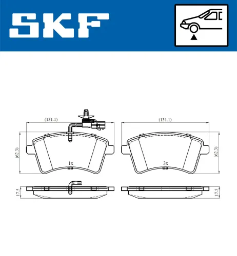 Bremsbelagsatz, Scheibenbremse SKF VKBP 80326 E Bild Bremsbelagsatz, Scheibenbremse SKF VKBP 80326 E