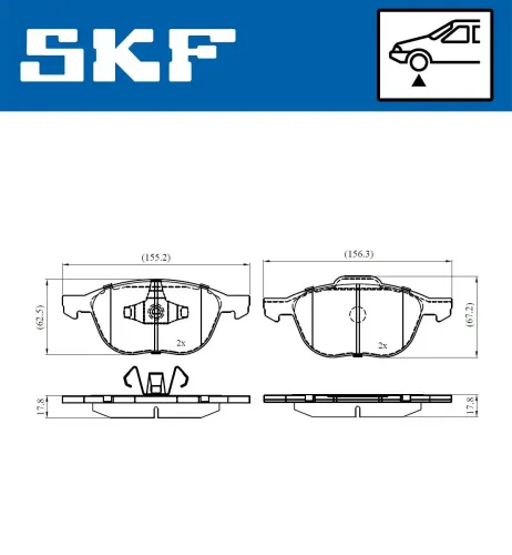 Bremsbelagsatz, Scheibenbremse SKF VKBP 80329 Bild Bremsbelagsatz, Scheibenbremse SKF VKBP 80329