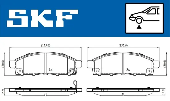 Bremsbelagsatz, Scheibenbremse SKF VKBP 80331 A Bild Bremsbelagsatz, Scheibenbremse SKF VKBP 80331 A